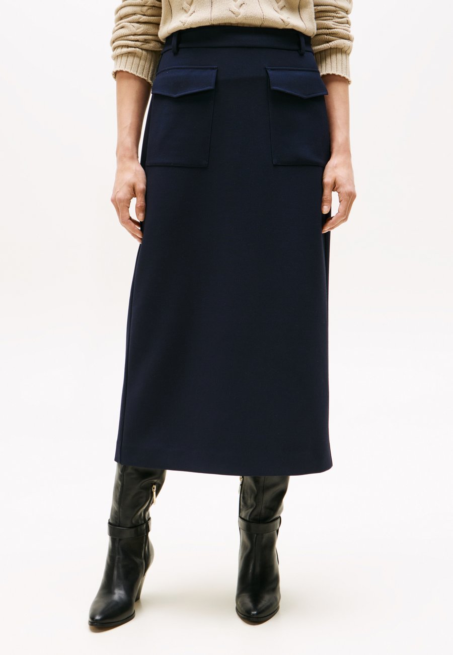 

Юбка Tommy Hilfiger PUNTO TAILORED MIDI , Dark Night Navy/Dark Blue