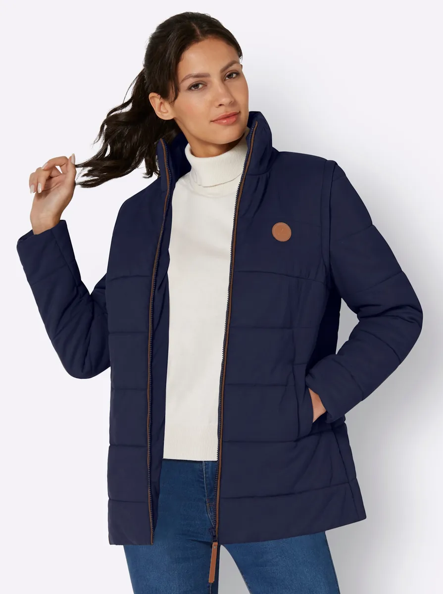 

Повседневного образа: стеганая куртка, без капюшона Casual Looks, цвет морской волны