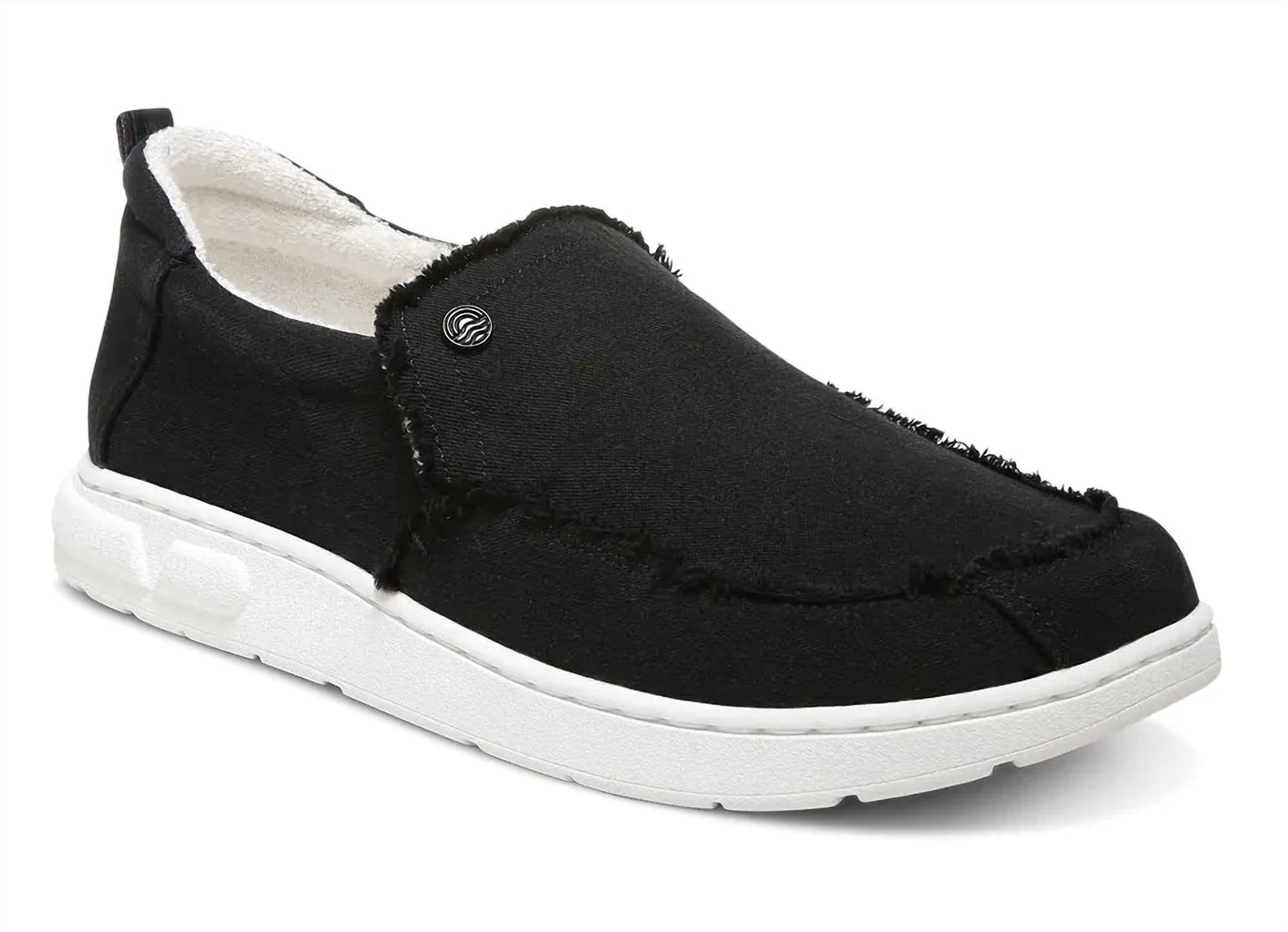 

Мужские парусиновые туфли Seaview Slip-On черного цвета Vionic