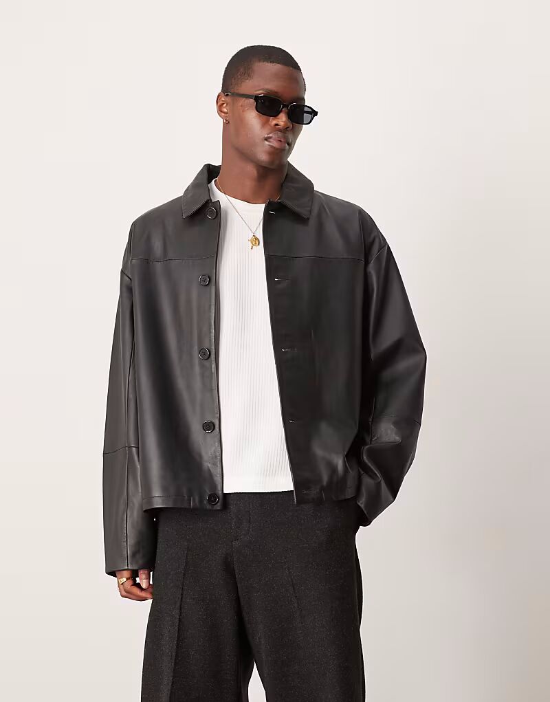 

Премиальная куртка харрингтон из натуральной кожи ASOS DESIGN черного цвета - ЧЕРНЫЙ