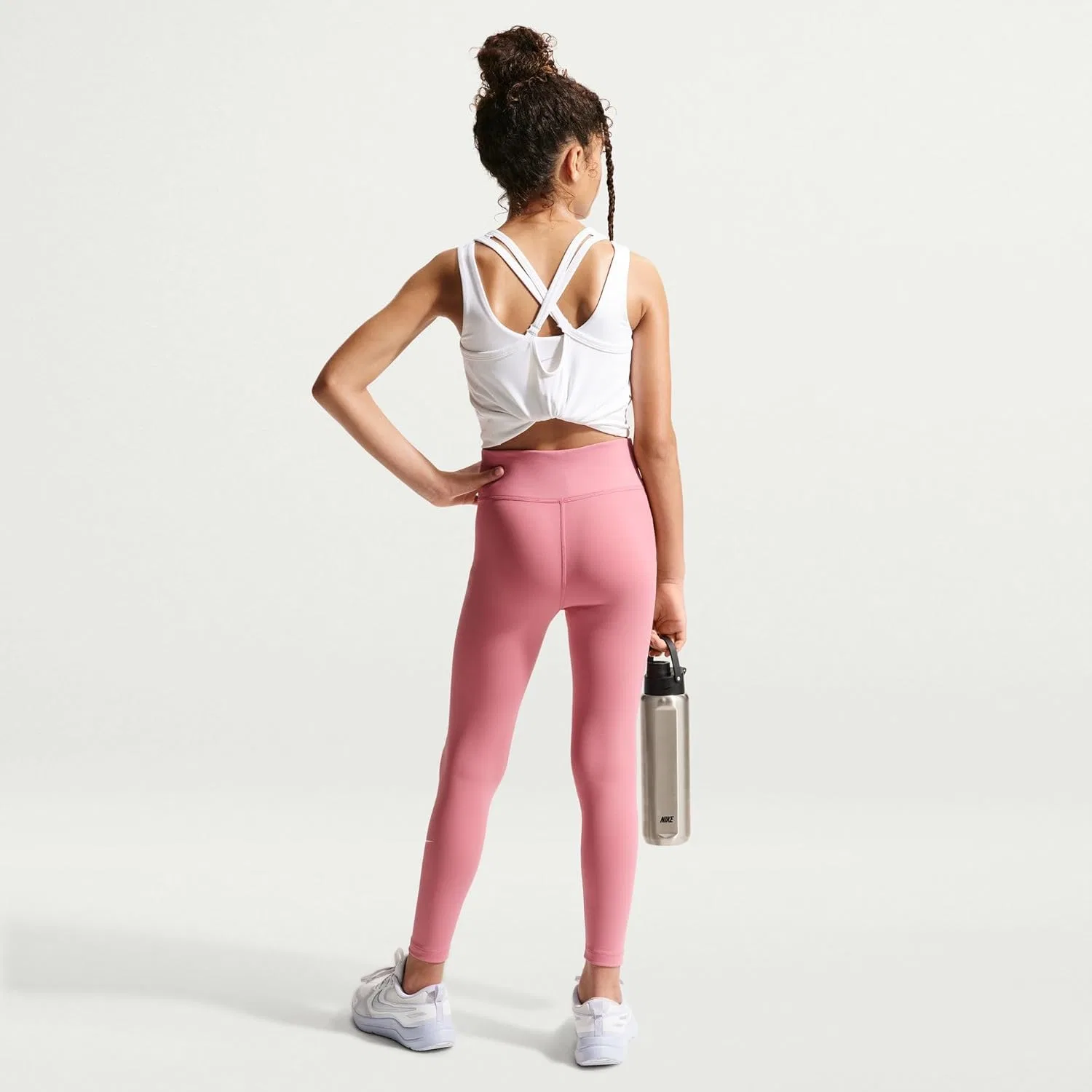 Леггинсы Nike Dri-FIT с высокой талией, Peony/White — фото 2
