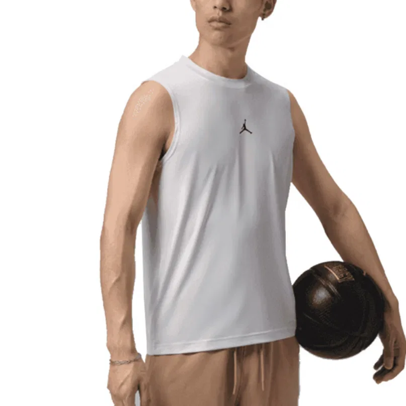 Майка мужская белая crew neck moderate straight fit Jordan, White — фото 4