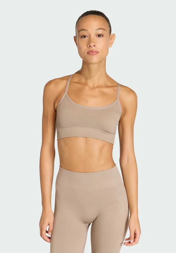 We knt ls br pp легкий поддерживающий спортивный бюстгальтер Adidas Performance, Chalky Brown