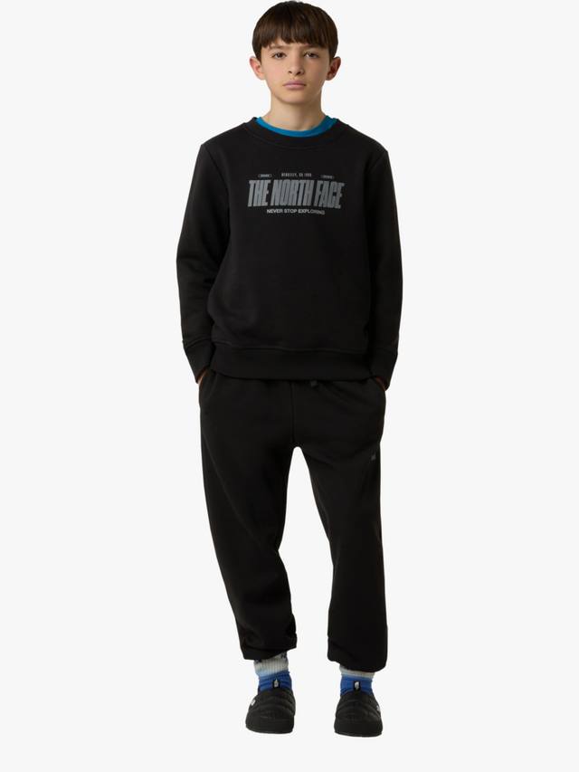 Детский свитшот из хлопковой смеси свободного кроя The North Face, Black — фото 3
