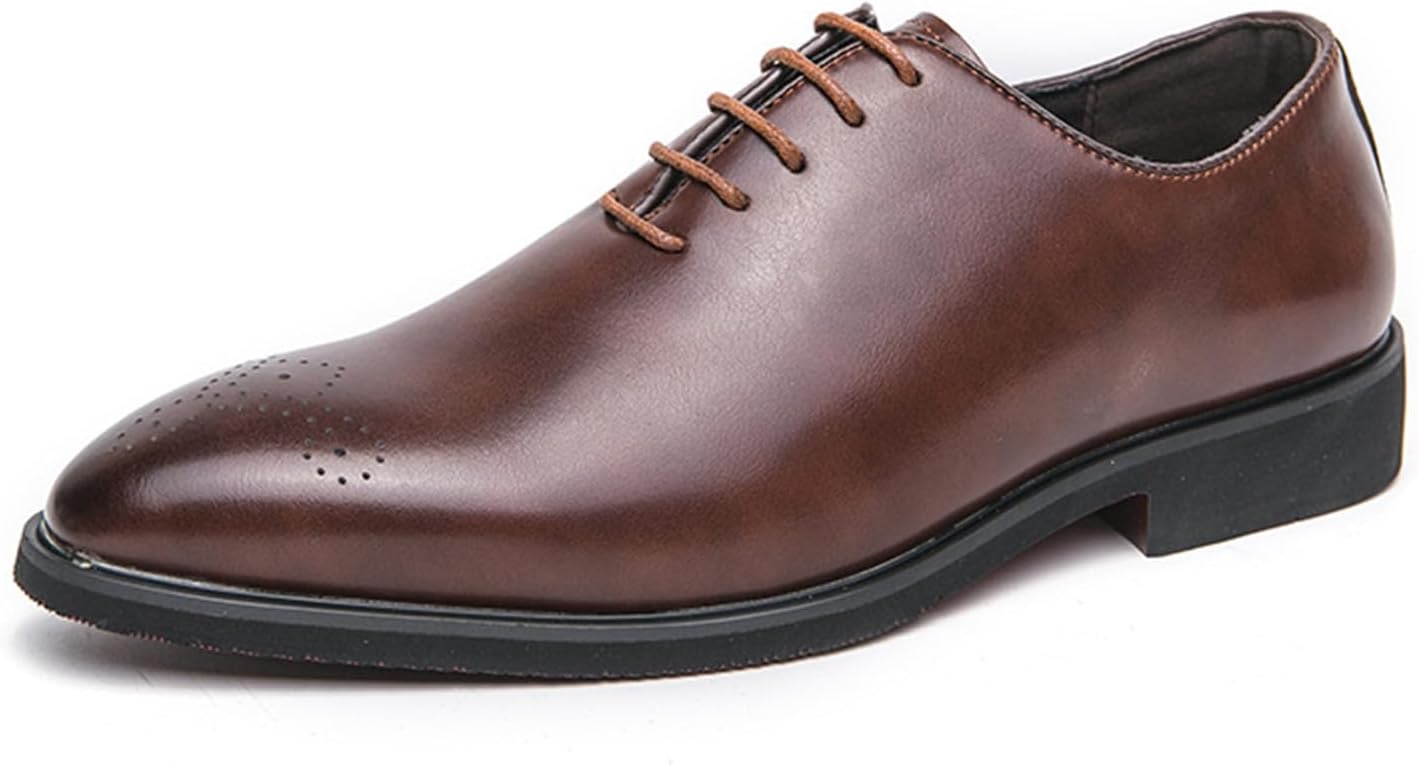 

Мужские классические оксфорды KYOESCAI, удобные деловые туфли, стильные броги, дерби с шнуровкой для мужчин, коричневый