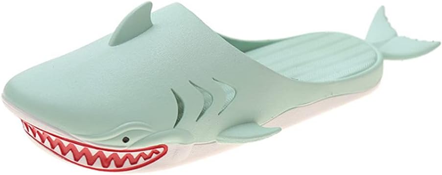 

Тапочки с акулами для пляжной вечеринки, забавные тапочки с акулами, пляжная обувь с акулами для мужчин и женщин Hang Shang, зеленый
