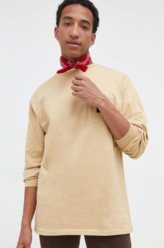 

Хлопковый топ с длинными рукавами Vans, бежевый