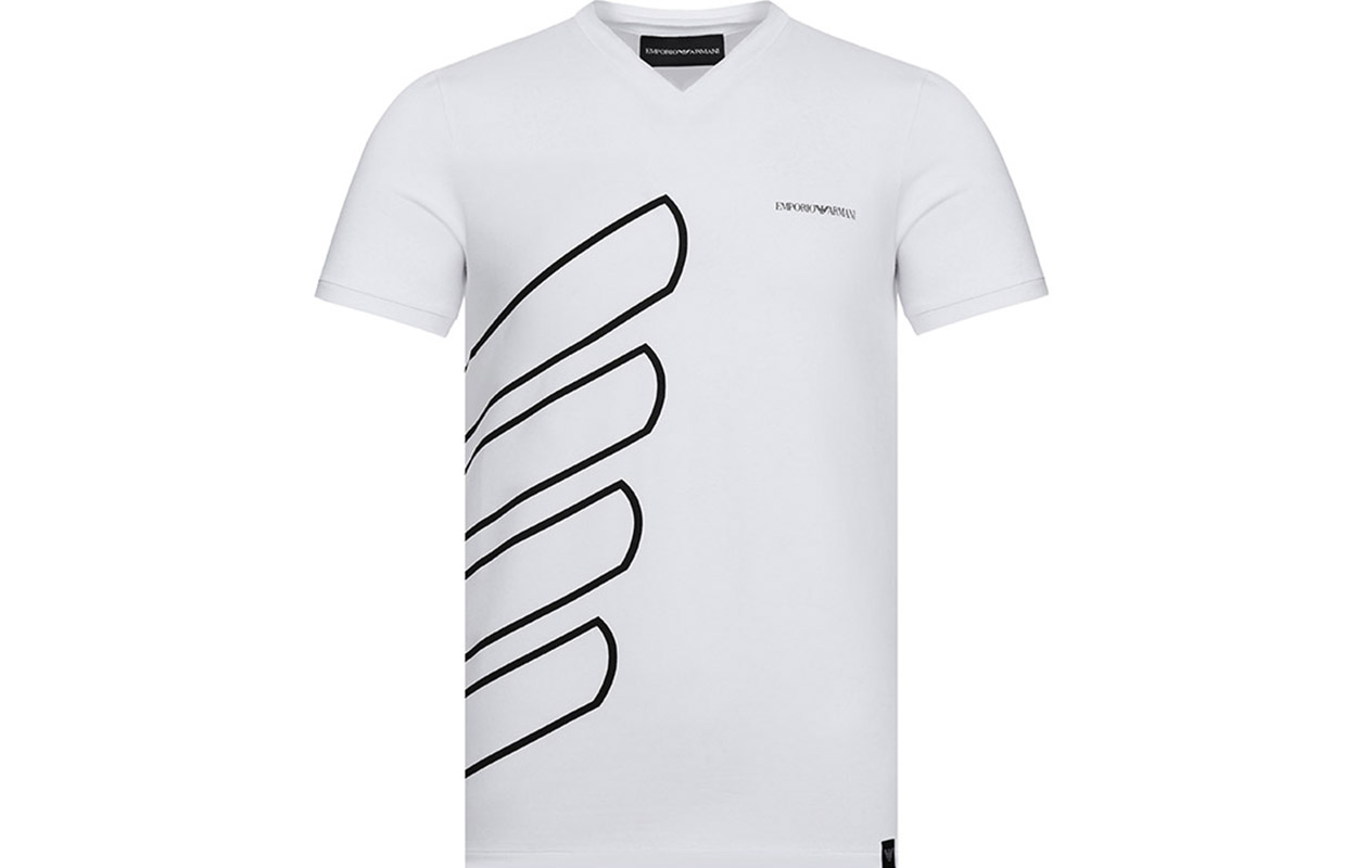 

Emporio Armani Мужская белая футболка, Белый, Emporio Armani Мужская белая футболка
