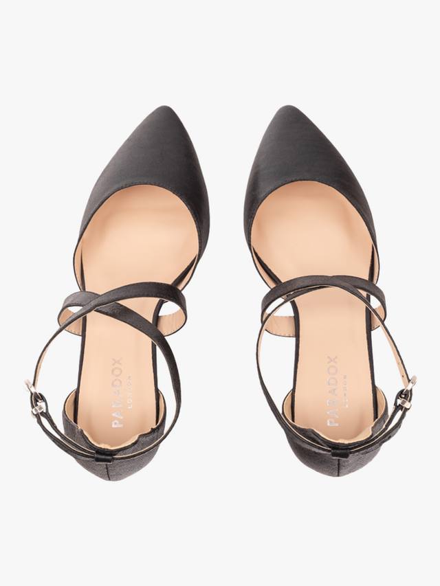 Fran Wide Fit туфли-лодочки с перекрестными ремнями Paradox London, Black — фото 4