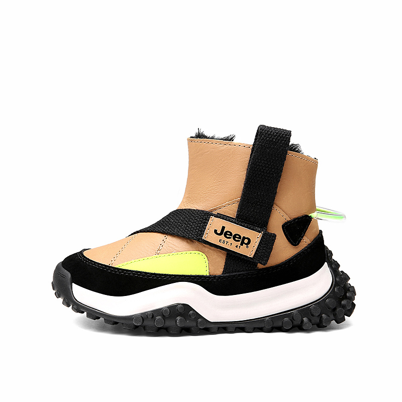 

Jeep Утепленные ботинки High top для детей, устойчивые к скольжению и истиранию, с легкой амортизацией, цвет Earth Yellow