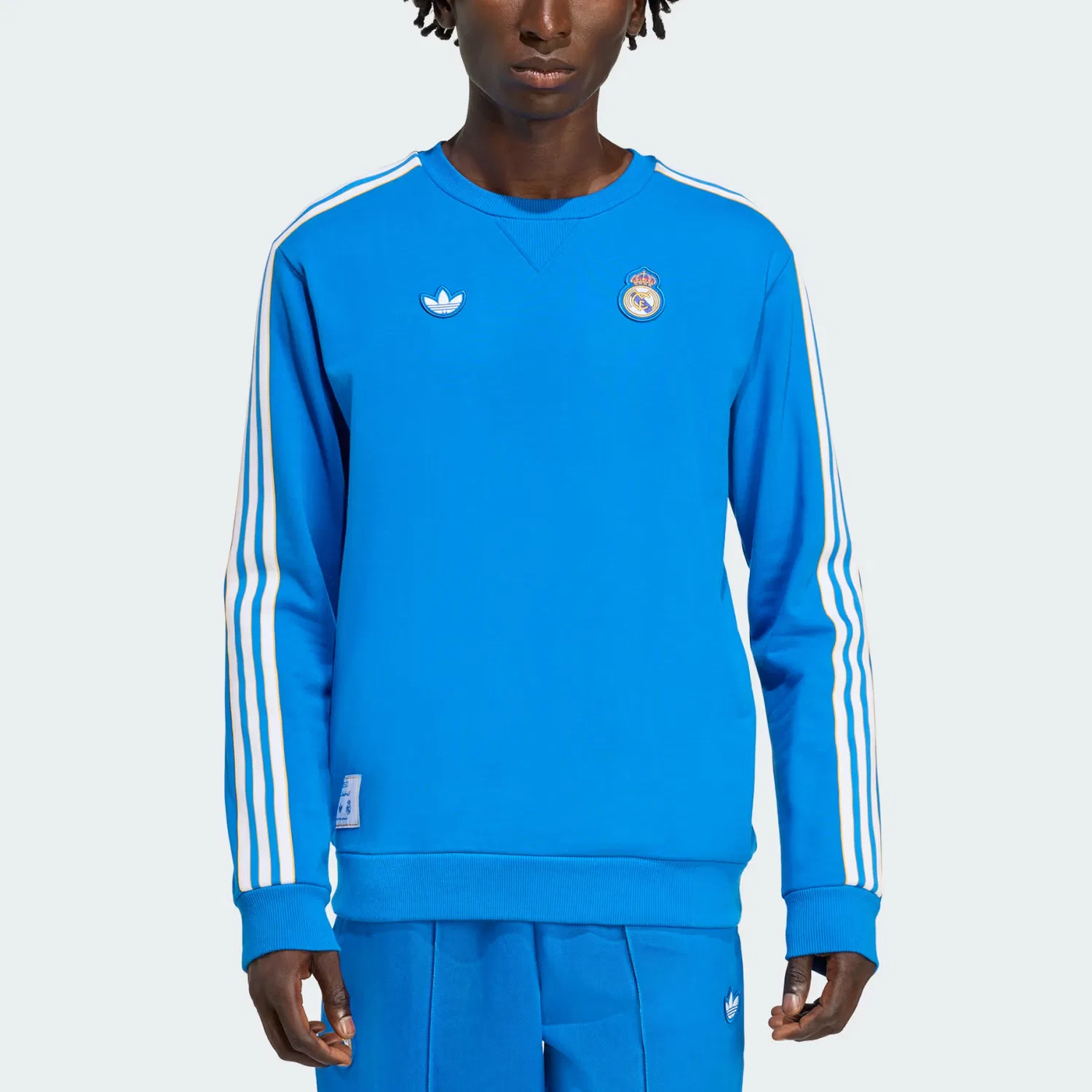 Толстовка Adidas Terrace Icons Real Madrid Adidas Originals, Blue Bird/White — фото 4