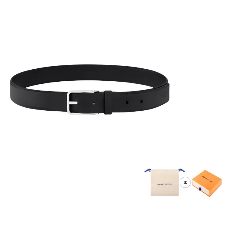 

LOUIS VUITTON Кожаный мужской ремень черный шириной 3 см, Black