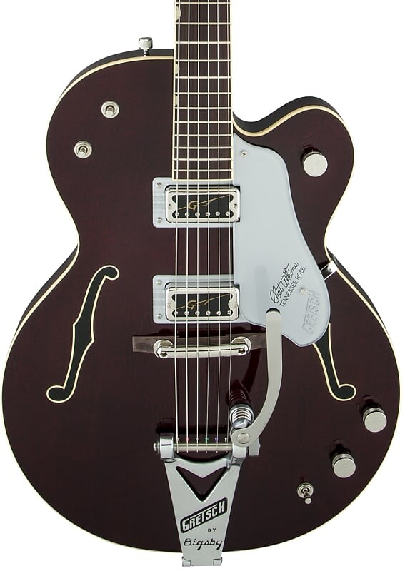 

Электрогитара Gretsch G6119T-62 Vintage Select Edition '62 Tennessee Rose Hollow Body w/Bigsby TV Jones Dark Cherry Stain w/case