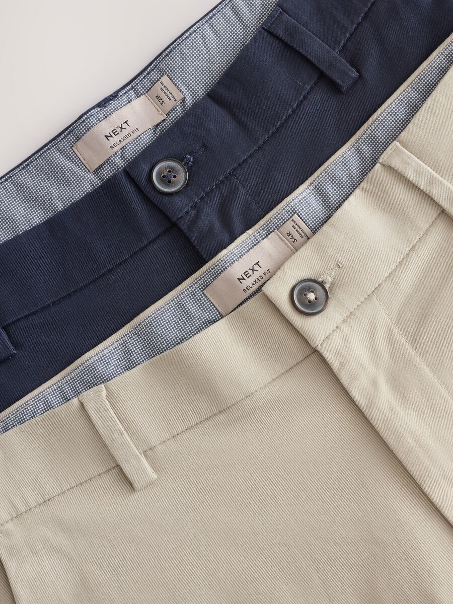 Брюки чинос Next, цвет Beige/Navy — фото 4