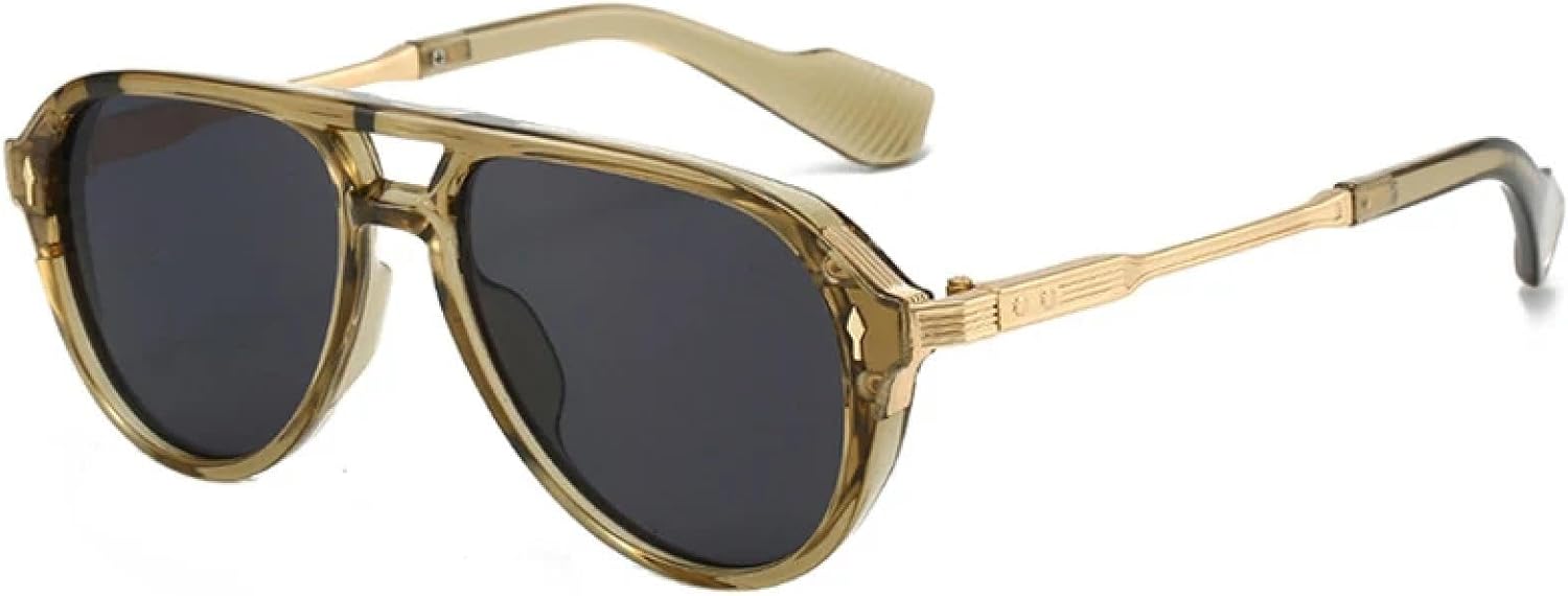 

Ретро-солнцезащитные очки с двойной перемычкой для женщин, модные мужские солнцезащитные очки с защитой от УФ-излучения UV400 для занятий спортом на открытом воздухе SZVVBKK, Green Gray