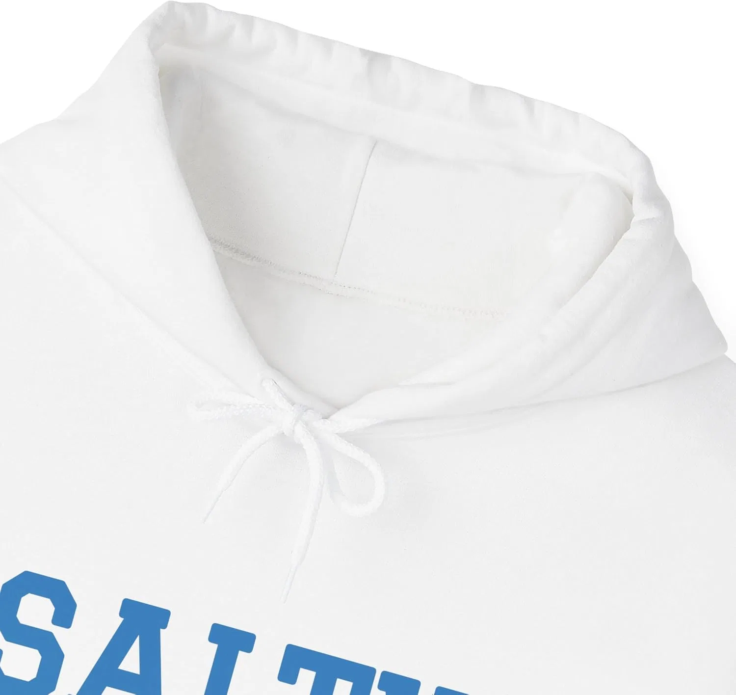 Уютный унисекс худи Salty - удобная толстовка из хлопка и полиэстера с капюшоном и карманом-кенгуру, идеальная для комфорта в холодную погоду GENERIC, белый — фото 4