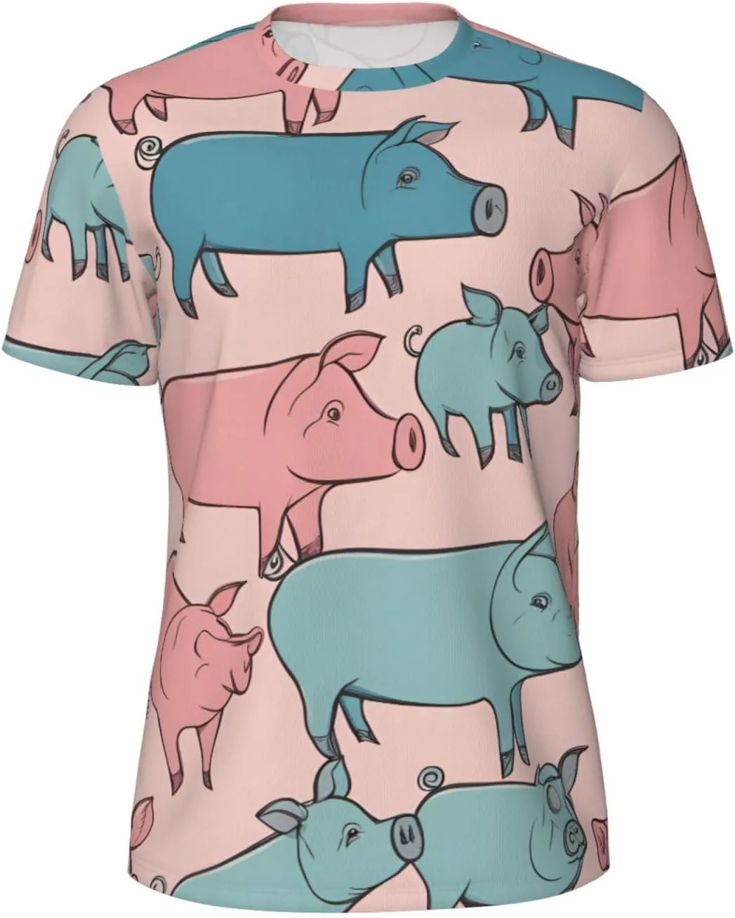 

Футболка мужская летняя с принтом свинок, легкая и дышащая SDFHU