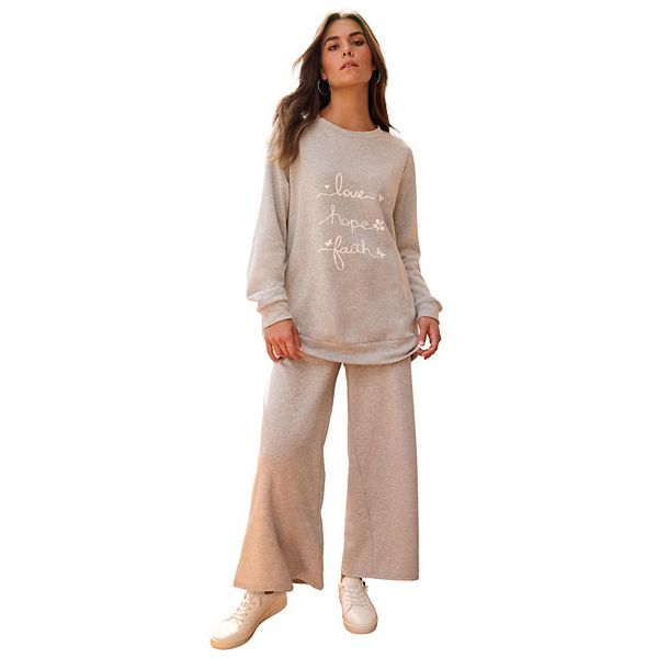 

Женский флисовый свитшот с принтом Comfort+ plus size Roaman'S, Heather Grey Faith, Серый, Женский флисовый свитшот с принтом Comfort+ plus size Roaman'S, Heather Grey Faith