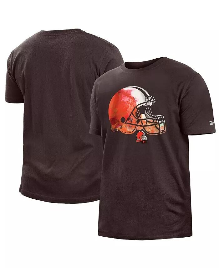 

Мужская коричневая футболка Cleveland Browns 2022 Sideline Ink Dye New Era