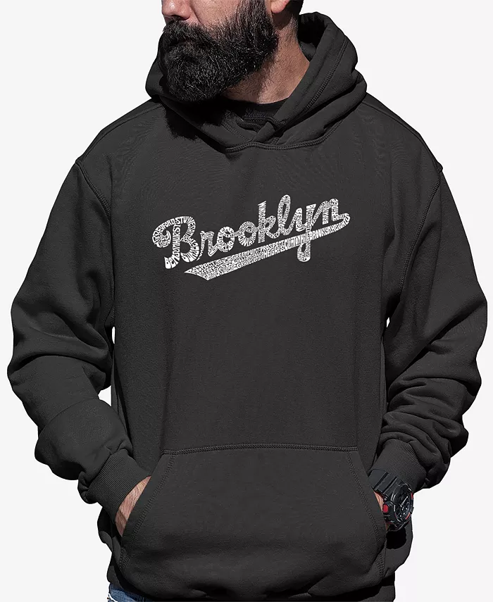 

Мужская худи Word Art Brooklyn Neighborhoods с капюшоном LA Pop Art, серый