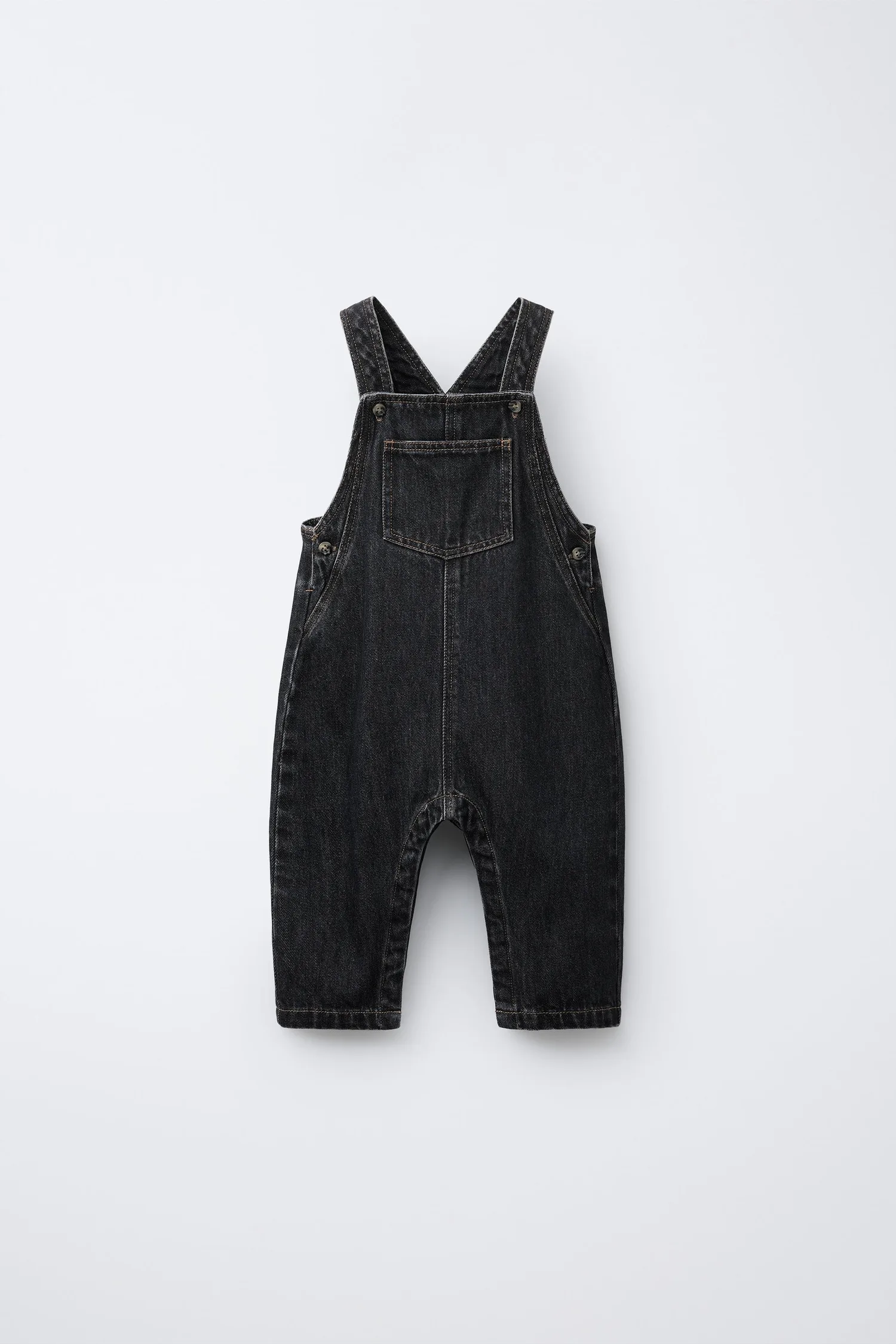 Длинные джинсовые комбинезоны Zara, черный
