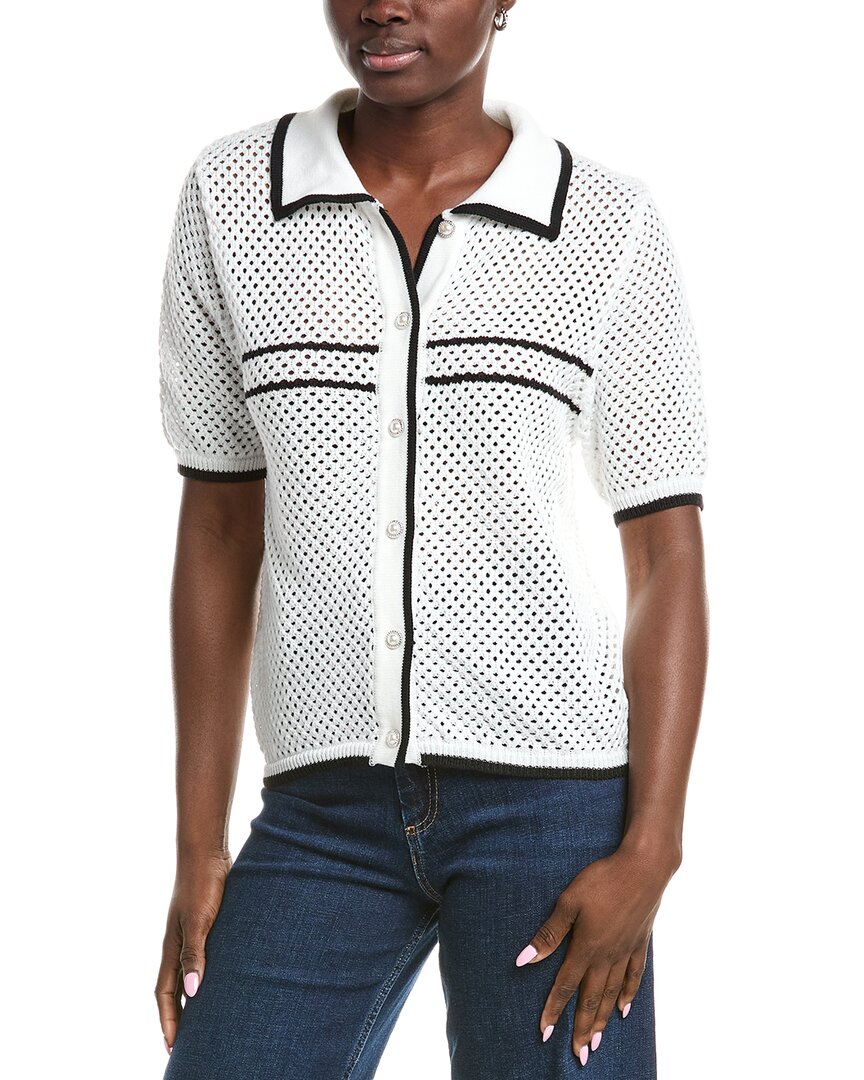 

ANNA KAY Поло из сетчатой ткани Paulo, белый