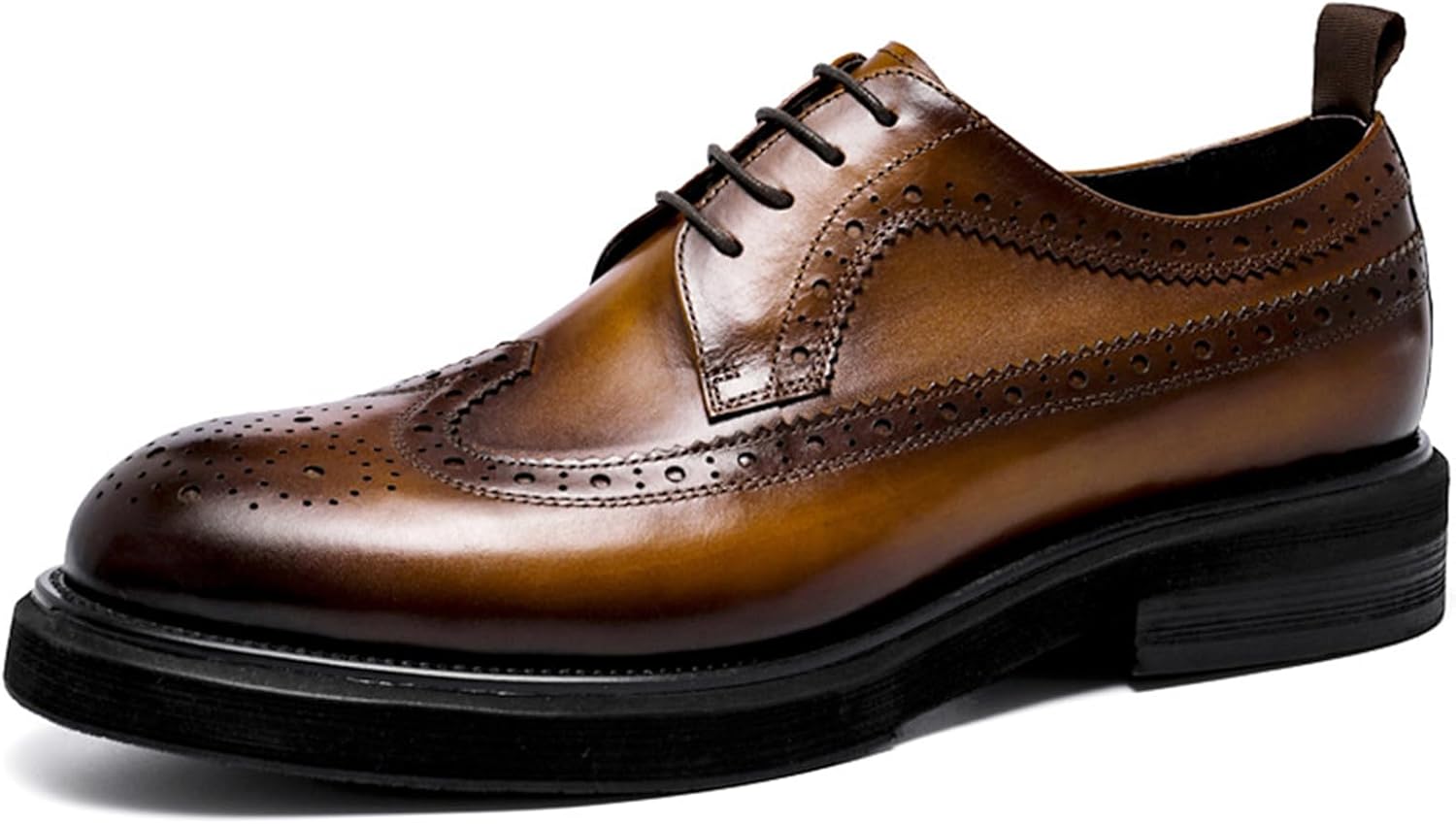 

Мужские дерби с кружевами и крыловатым носком, официальная обувь для свадьбы, туфли дерби из натуральной кожи для деловой встречи Hlasmspe, коричневый