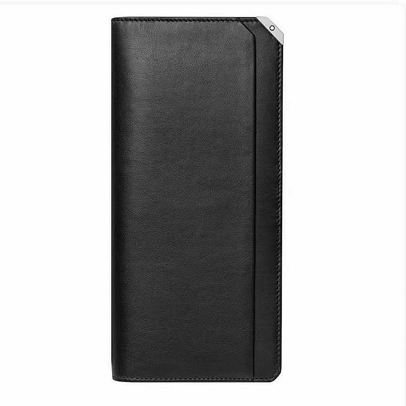 

MONTBLANC Кожаный длинный бумажник с денежным зажимом унисекс, Black