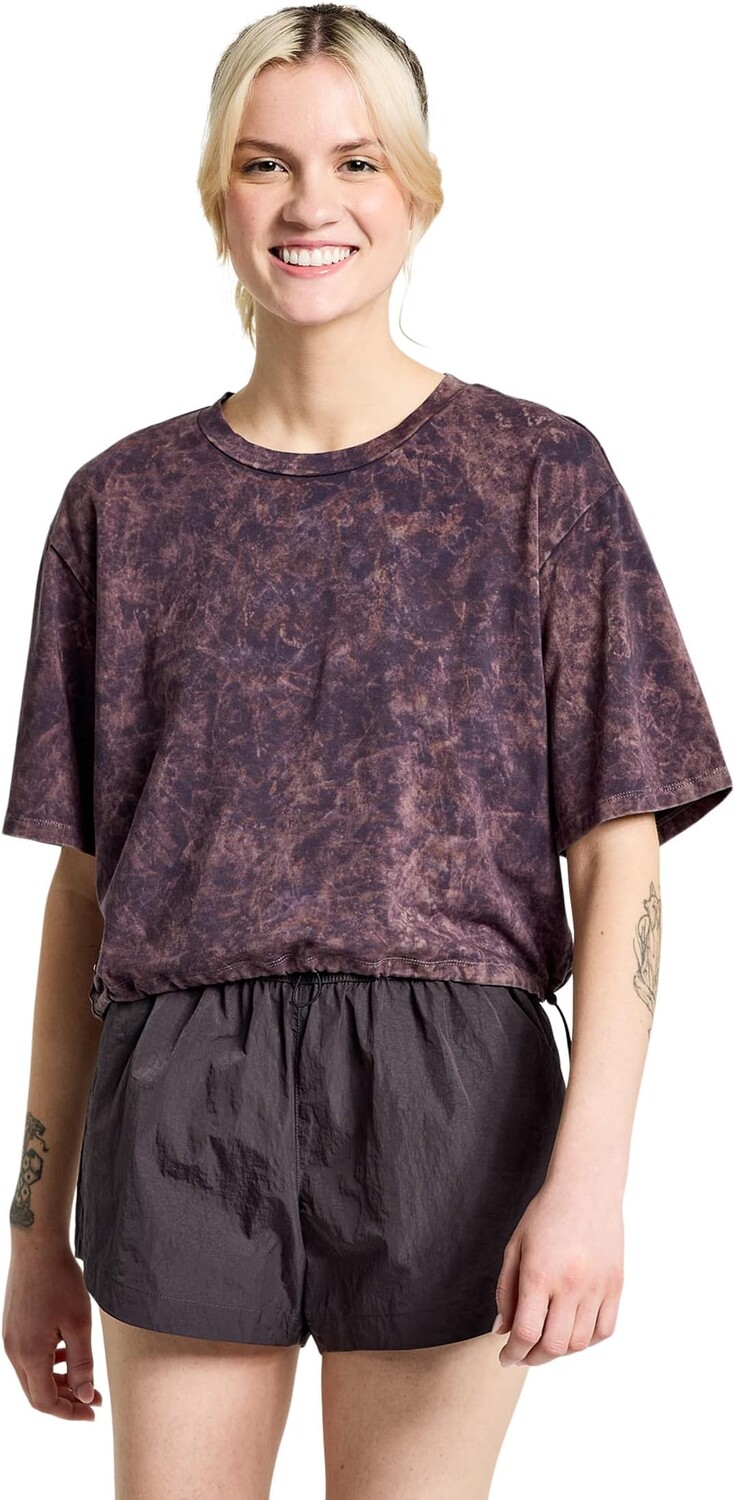 

Пуловер Saucony Unwind Crop Short Sleeve, цвет Basalt