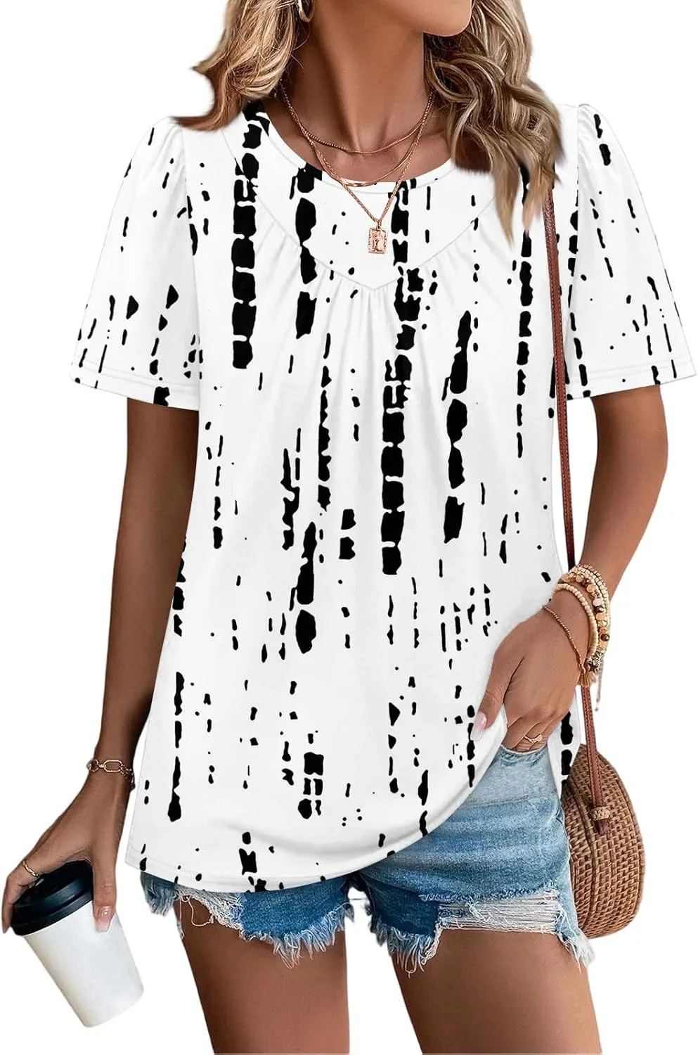 

Женская футболка с коротким рукавом и принтом, Casual, Loose Fit