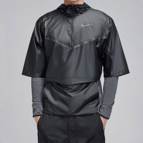 Толстовка Men's Nike Splicing Logo Sports Cardigan Long Sleeves Black, черный — фото 3