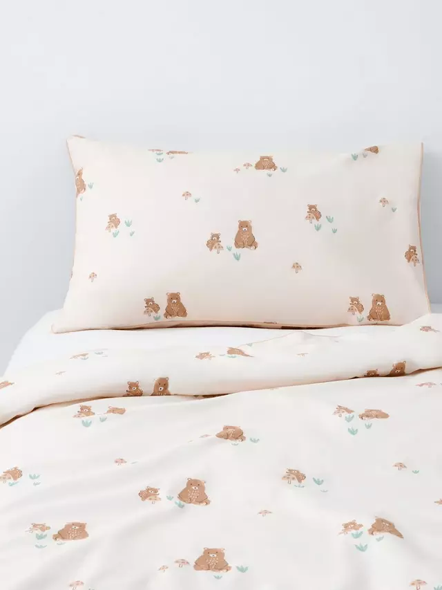 

Пододеяльник и наволочка John Lewis Bear Toddler Pure Cotton