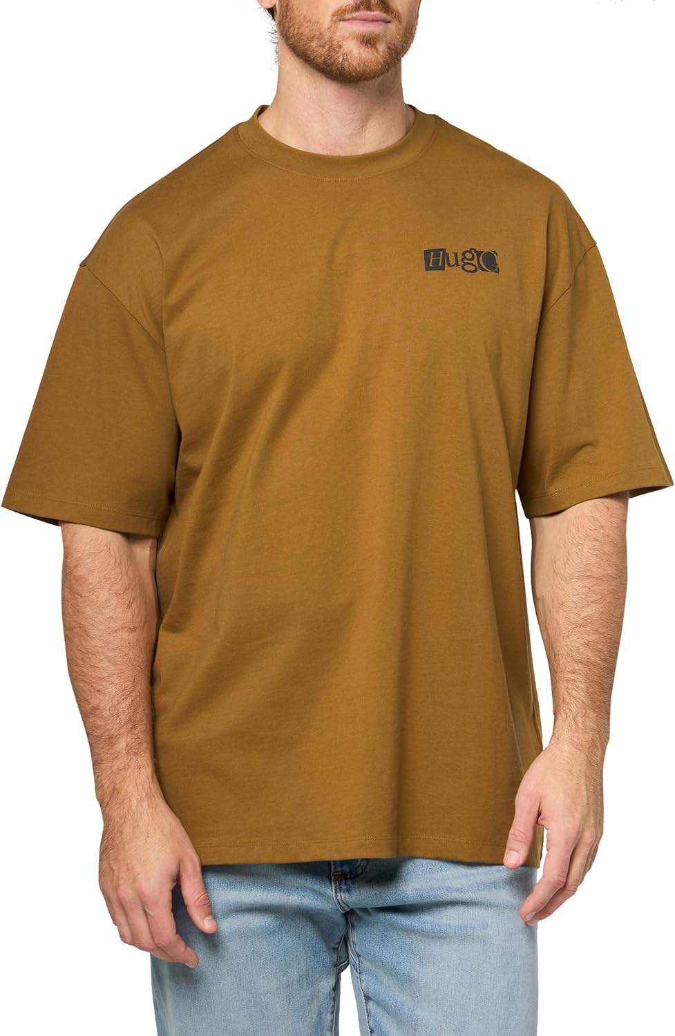 

Мужская футболка с коротким рукавом и ретро-логотипом HUGO, Buttercup Yellow, Желтый, Мужская футболка с коротким рукавом и ретро-логотипом HUGO, Buttercup Yellow