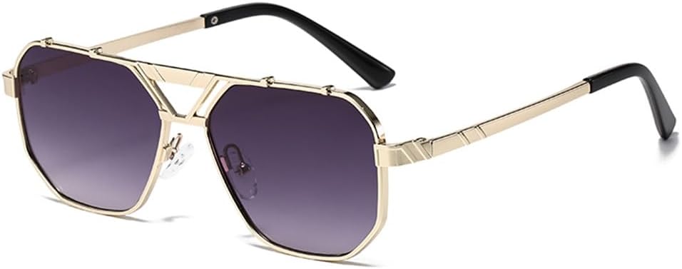 

Солнцезащитные очки с двойной перемычкой для мужчин и женщин с линзами UV400, предназначенные для вождения, езды на велосипеде и активного отдыха UYPTK, Golden Gradient