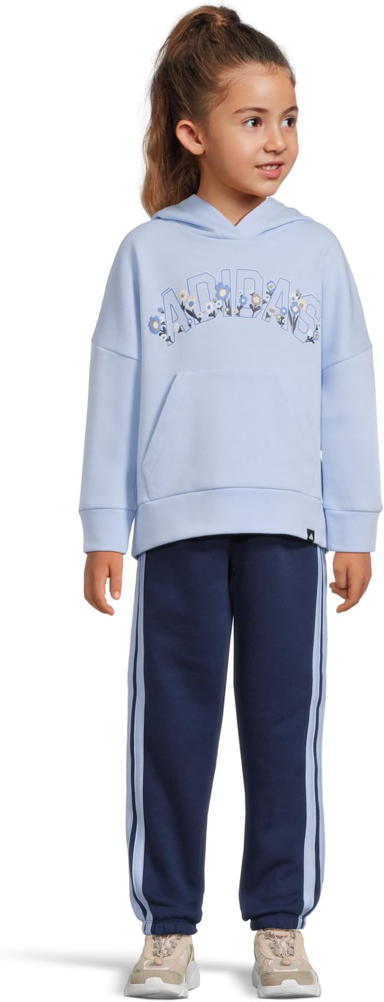 

Брюки adidas Kids Graphic Hooded Pullover Joggger Set, цвет Glow Blue