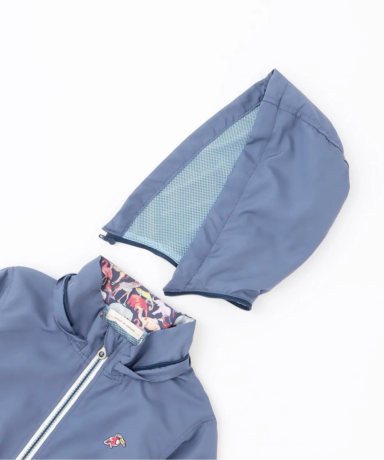 Ветровка с вышивкой тукана бренд Mujiwindbreaker, цвет тёмно-синий — фото 3