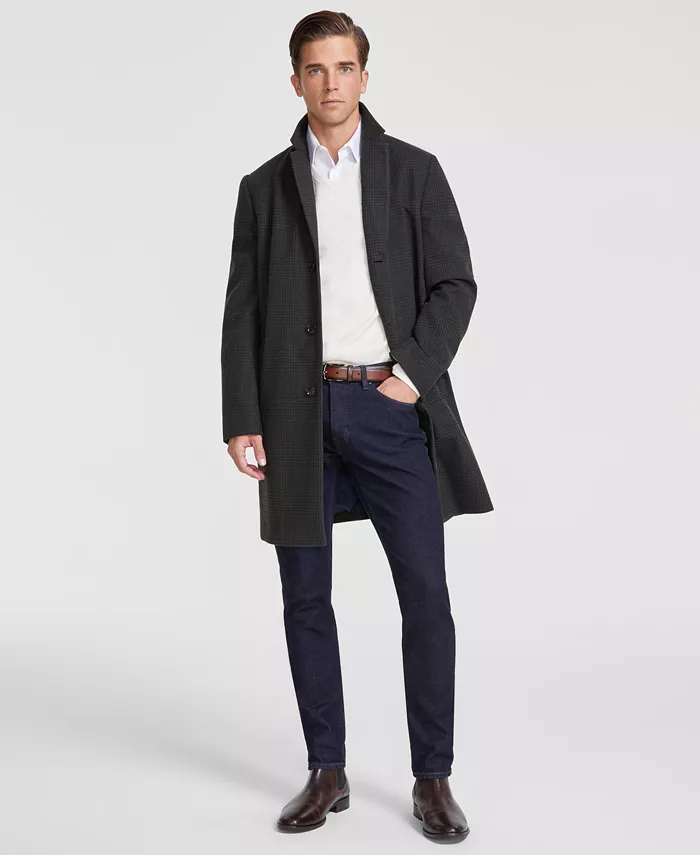 

Мужское пальто Modern-Fit в клетку, цвет оливковый/угольный Tommy Hilfiger, зеленый