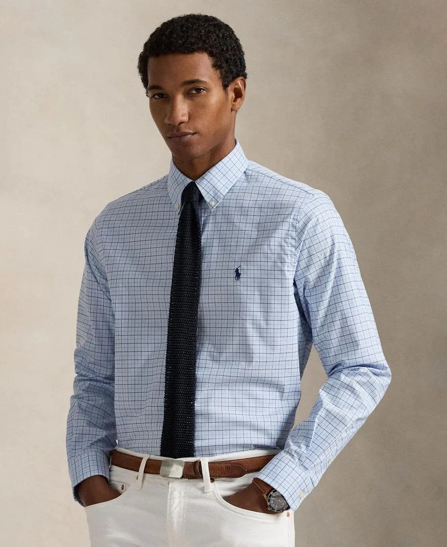Мужская классическая спортивная рубашка Polo Ralph Lauren, синий мультиколор