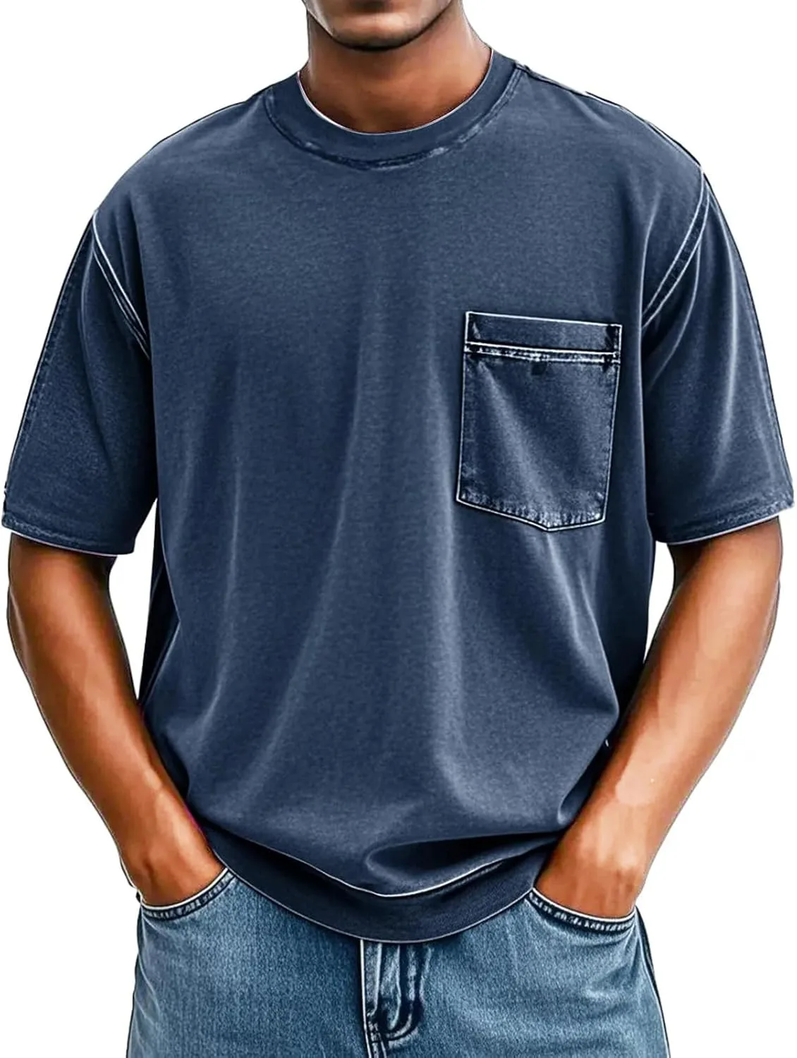 

Футболка мужская Vintage Summer Casual с карманом YSERB