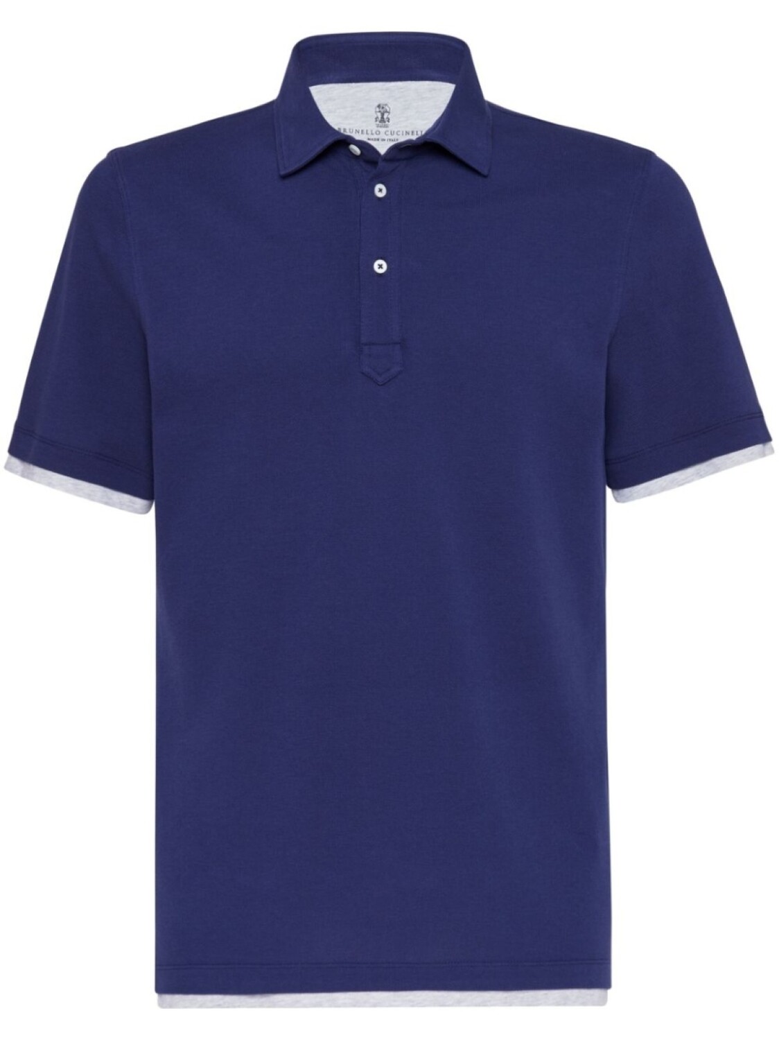 

Brunello Cucinelli двухслойная рубашка поло, синий