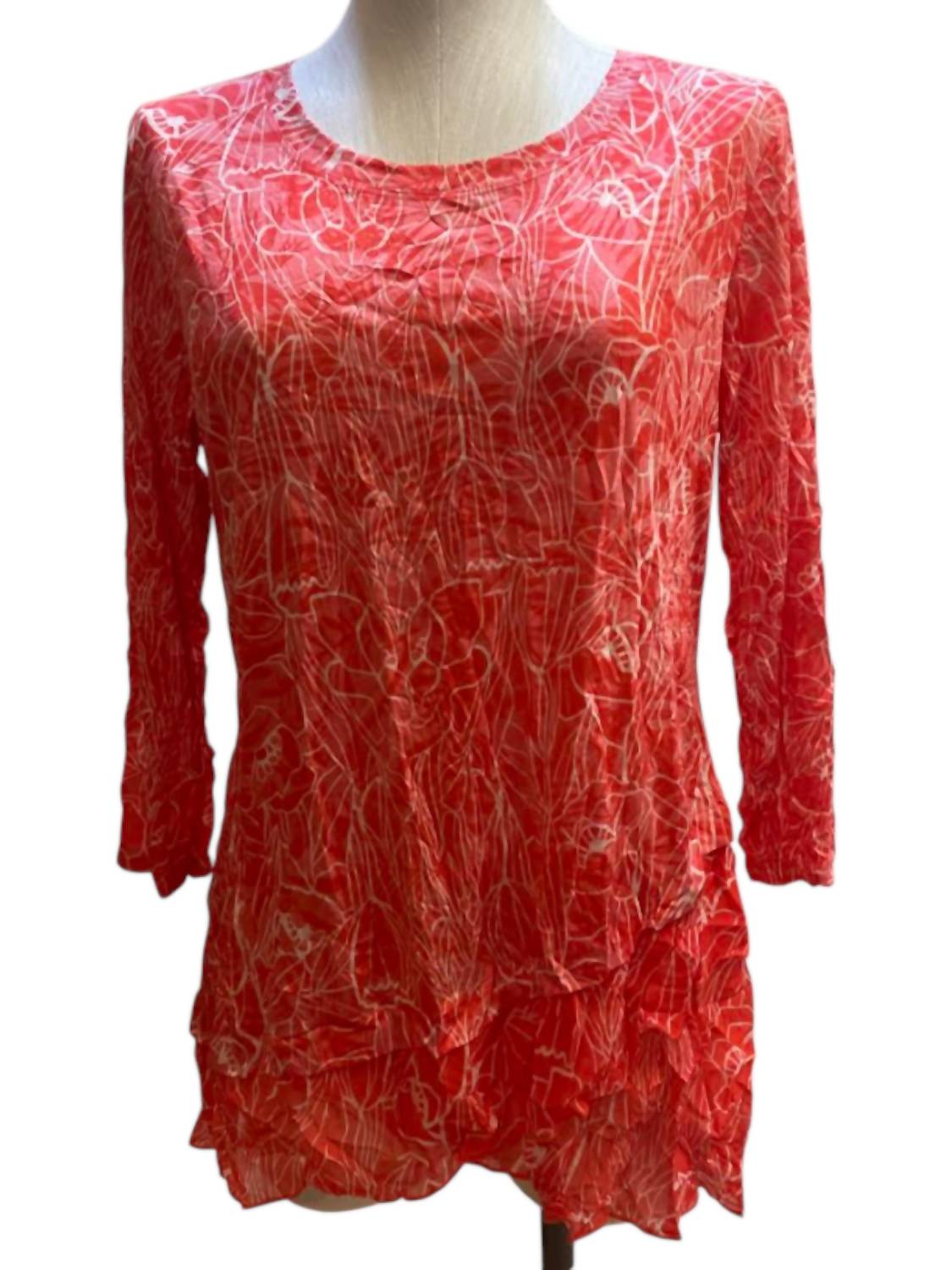 

Женский топ с рукавом 3/4 в коралловом цвете Shana Apparel