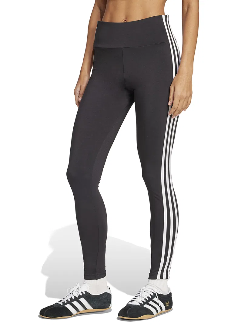 Леггинсы с тремя полосками, Adicolor, Adidas, белый/черный