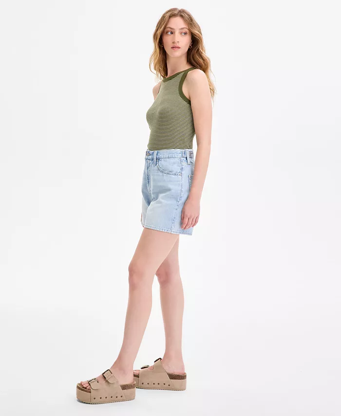 Женские джинсовые шорты с завышенной талией из хлопка Levi's, синий — фото 2