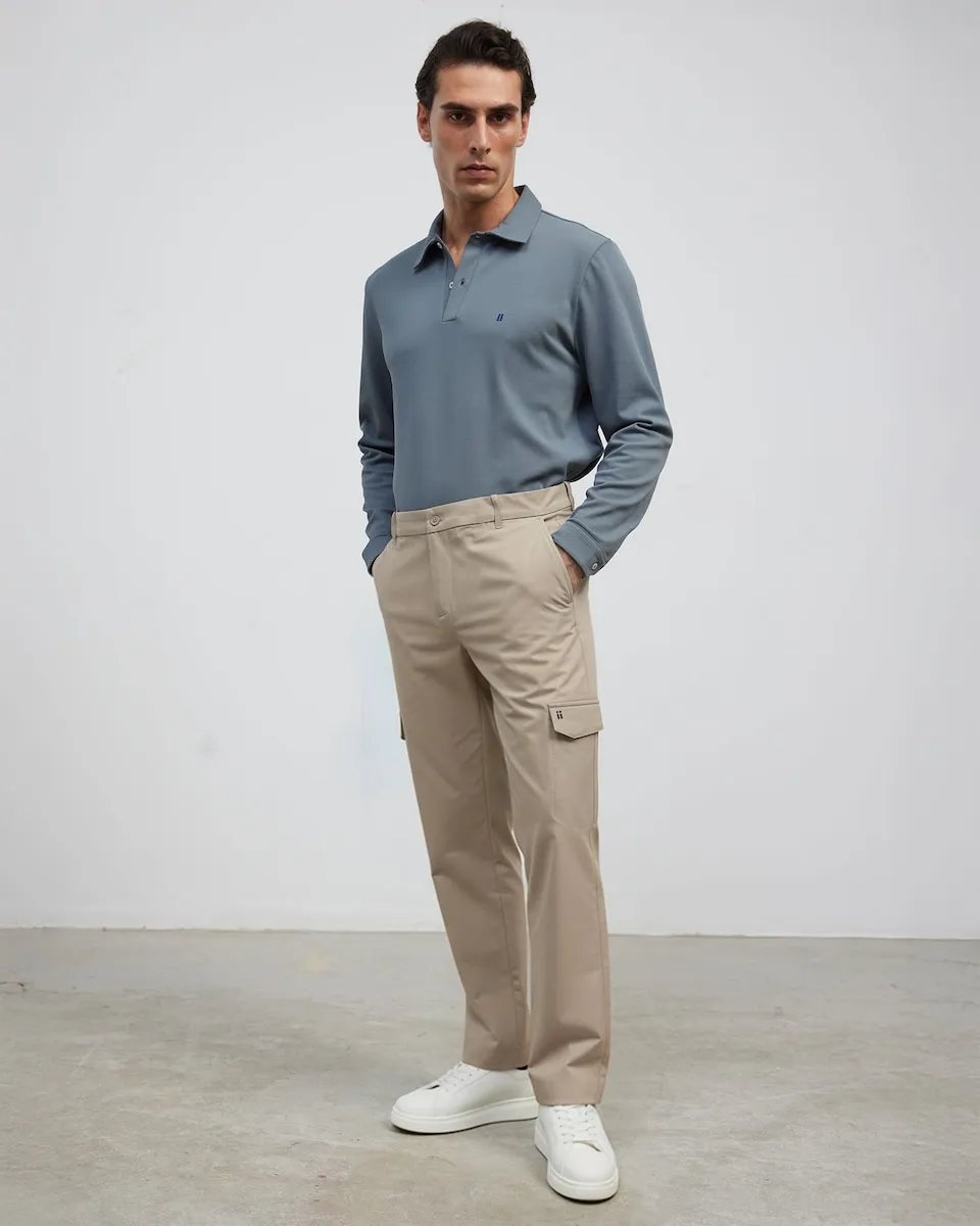 

Мужские карго-штаны прямого кроя бежевого цвета Sepiia