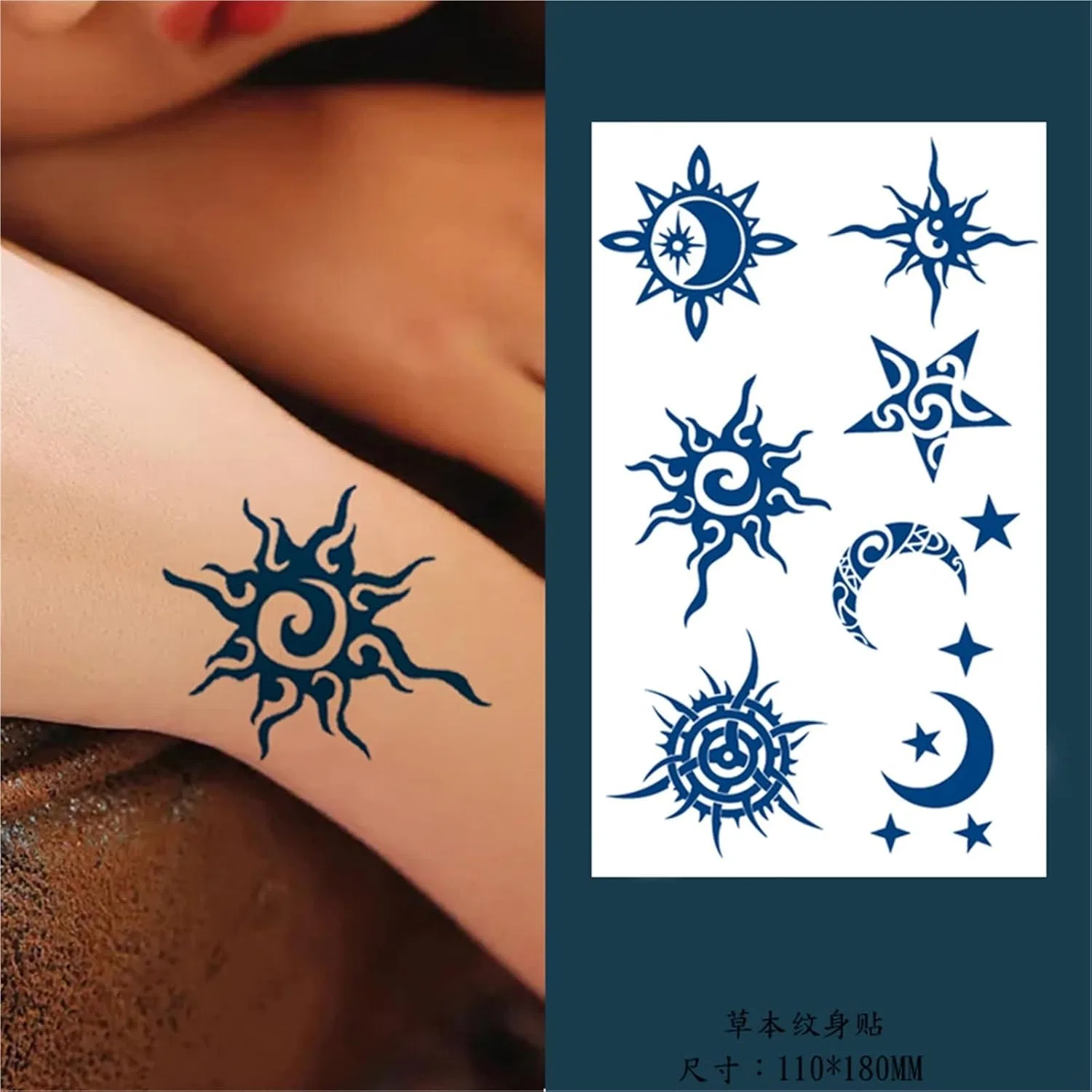 Временная татуировка Herbal Tattoo Sticker с цветочным рисунком GZ227