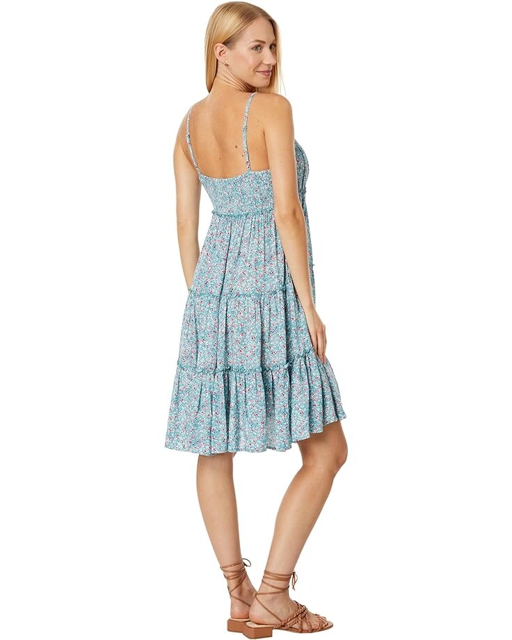 

Платье Lucky Brand Tiered Floral Mini Dress, синий мульти