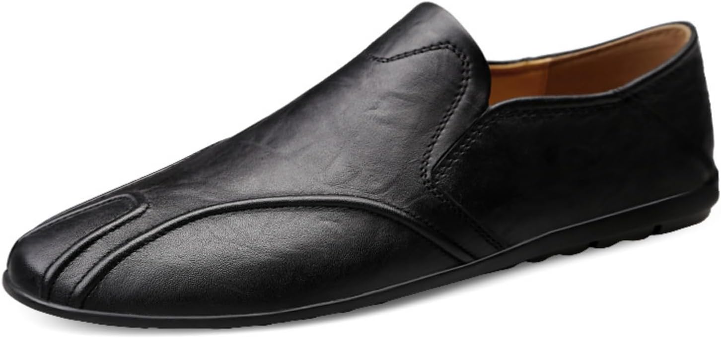 

Мужские повседневные комфортные лоферы, мужские повседневные туфли из натуральной кожи, легкие слипоны, мужские лоферы с отделкой 'пенни' Khwfjas, черный