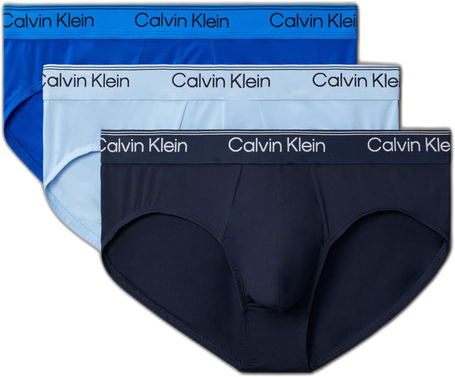 

Комплект из 3 мужских трусов-брифов Calvin Klein Micro Stretch, Shoreline, Royalty, Blue Bell