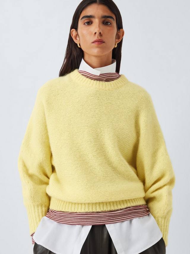 

Свитер свободного кроя из смесовой альпаки John Lewis, Light Yellow