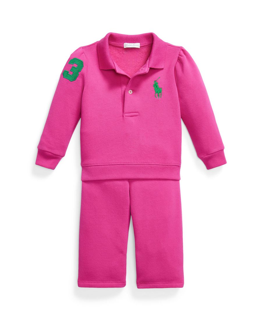 

Детский комплект для девочек: рубашка-поло с воротником и брюки Polo Ralph Lauren, College Pink